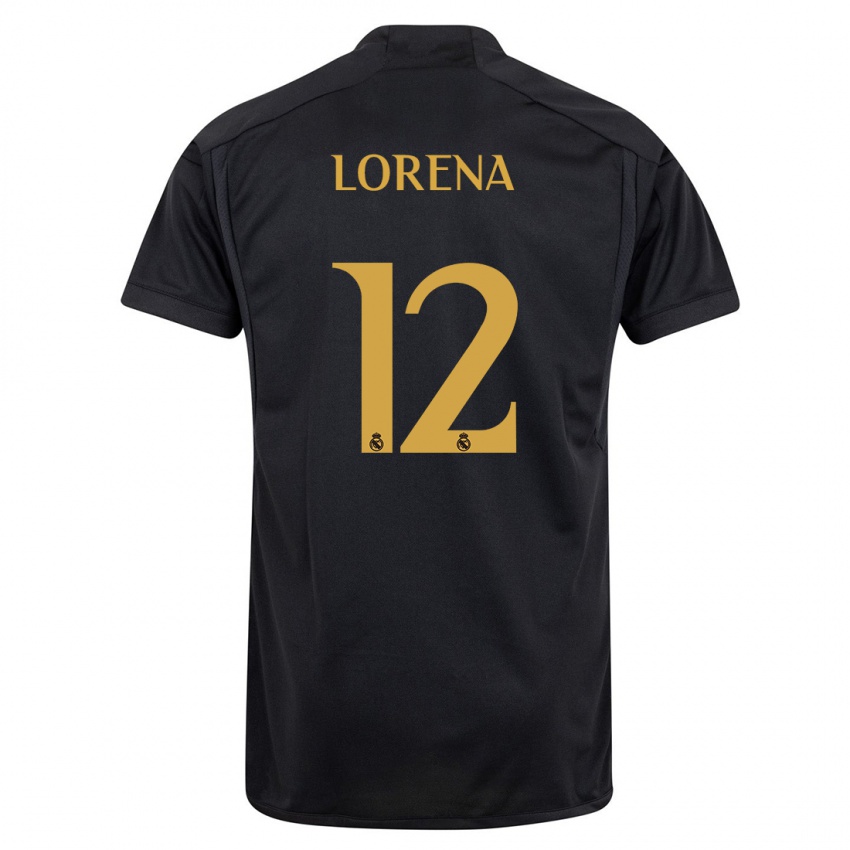 Kinder Lorena Navarro #12 Schwarz Ausweichtrikot Trikot 2023/24 T-Shirt