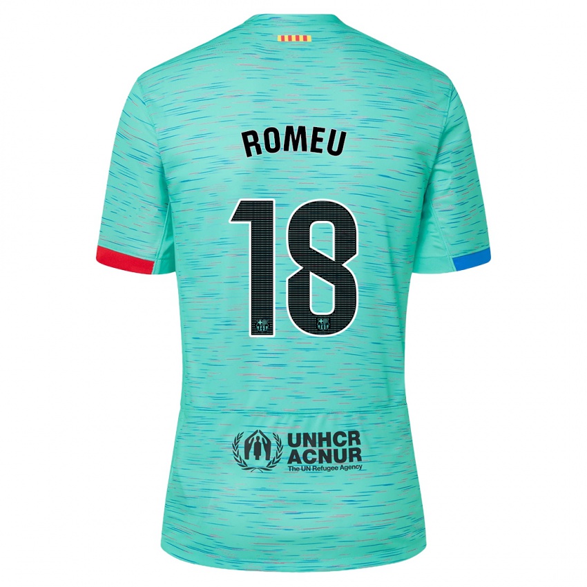 Kinder Oriol Romeu #18 Helles Aqua Ausweichtrikot Trikot 2023/24 T-Shirt