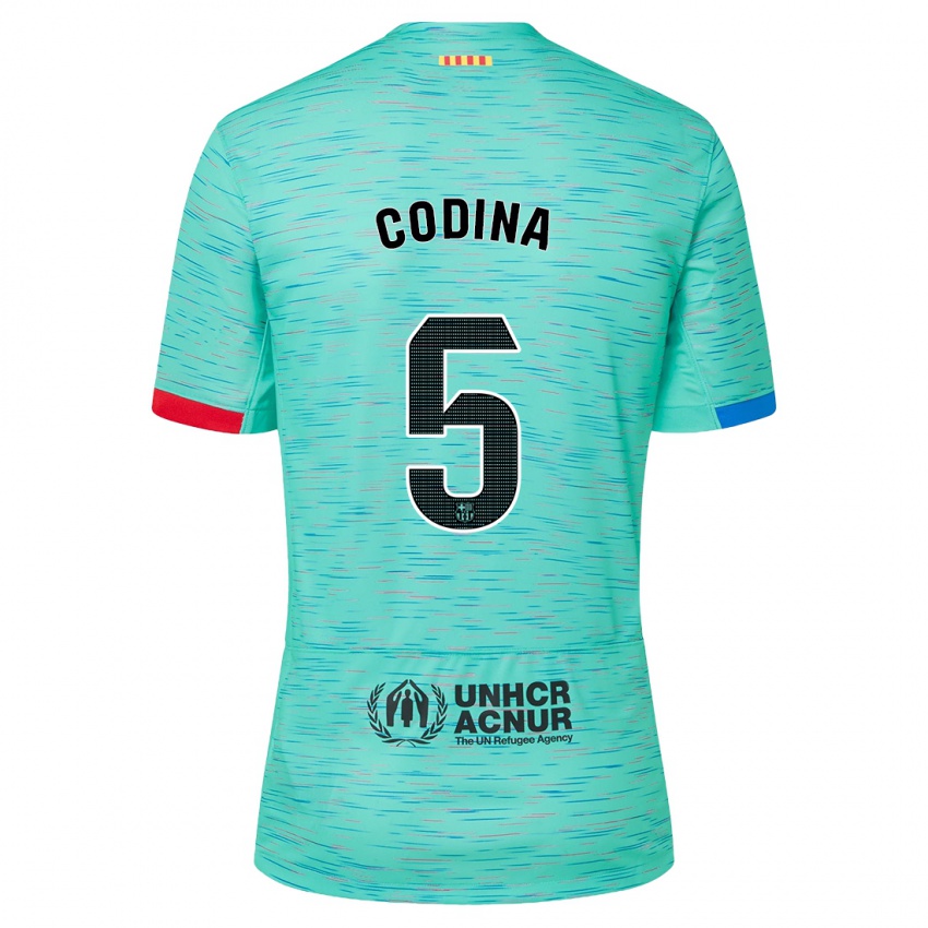 Kinder Laia Codina #5 Helles Aqua Ausweichtrikot Trikot 2023/24 T-Shirt