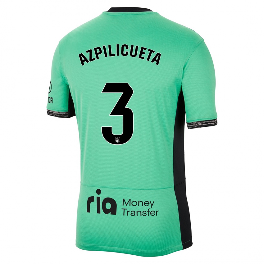 Kinder César Azpilicueta #3 Frühlingsgrün Ausweichtrikot Trikot 2023/24 T-Shirt