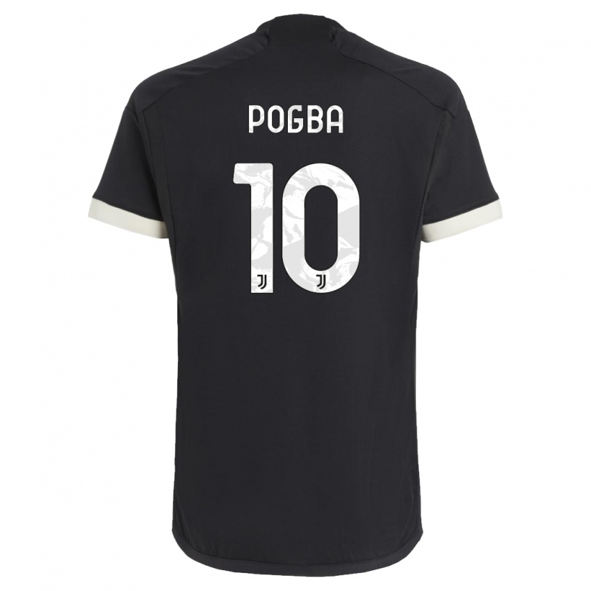 Kinder Paul Pogba #10 Schwarz Ausweichtrikot Trikot 2023/24 T-Shirt