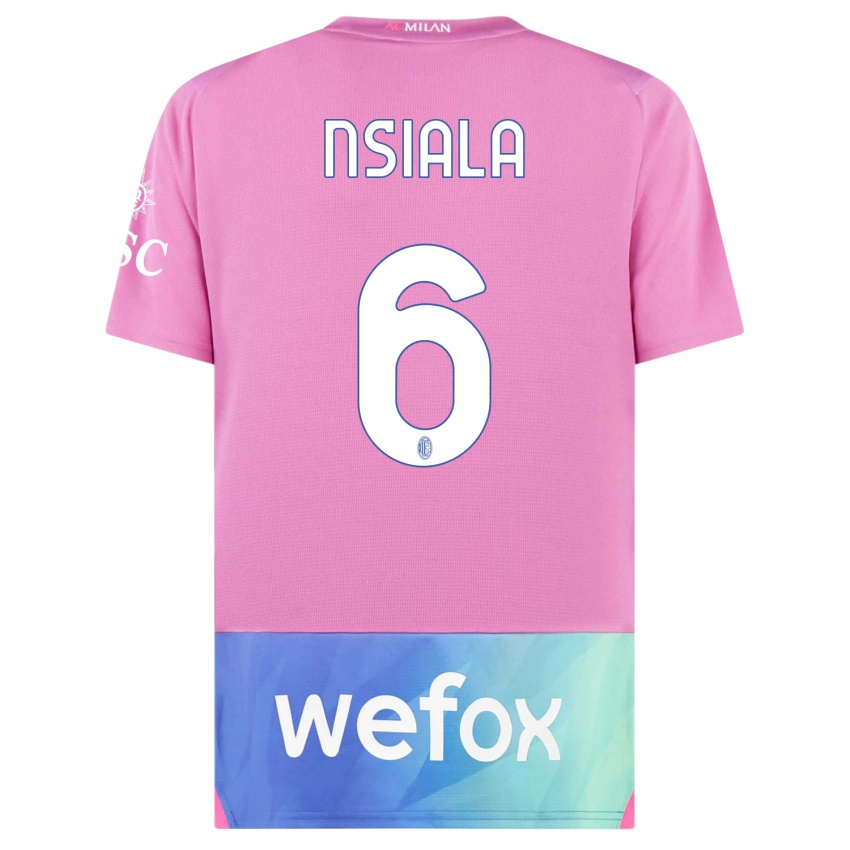 Kinder Clinton Nsiala #6 Pink Lila Ausweichtrikot Trikot 2023/24 T-Shirt