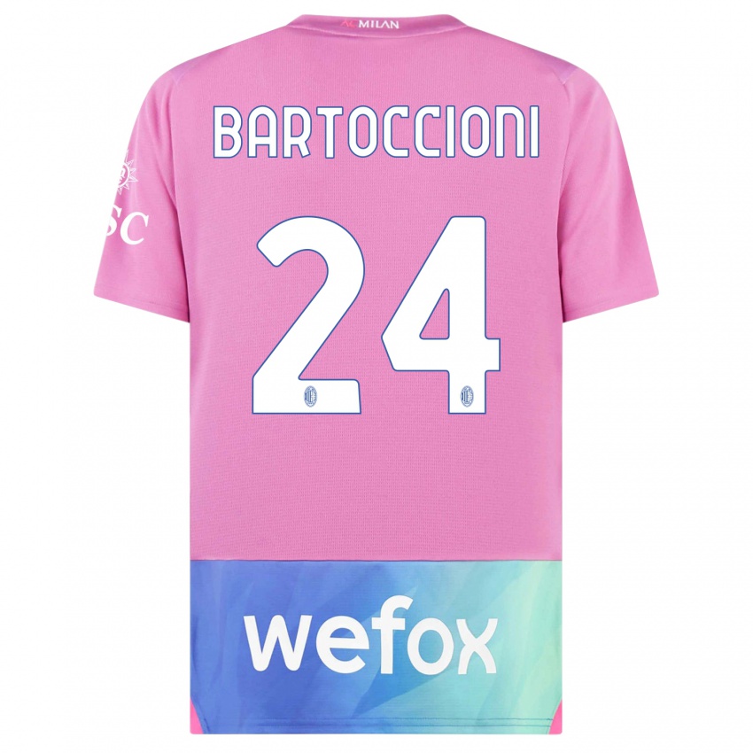 Kinder Andrea Bartoccioni #24 Pink Lila Ausweichtrikot Trikot 2023/24 T-Shirt