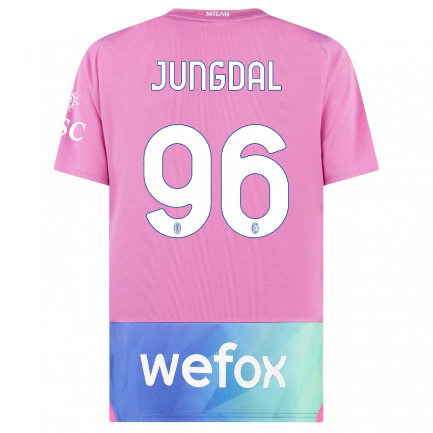 Kinder Andreas Jungdal #96 Pink Lila Ausweichtrikot Trikot 2023/24 T-Shirt