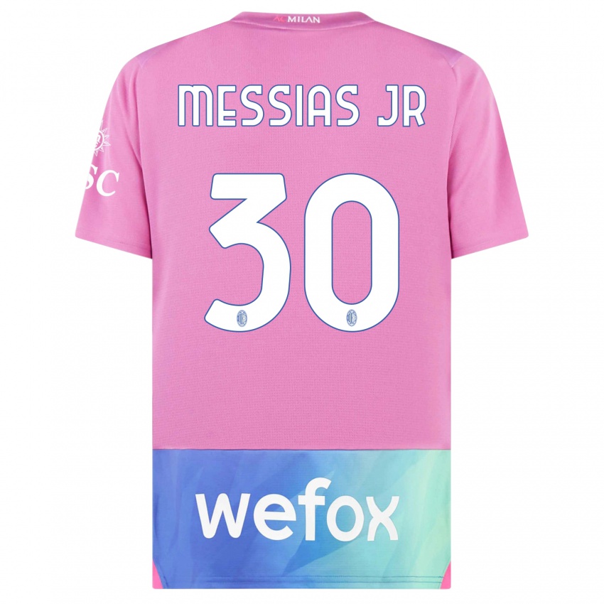 Kinder Junior Messias #30 Pink Lila Ausweichtrikot Trikot 2023/24 T-Shirt