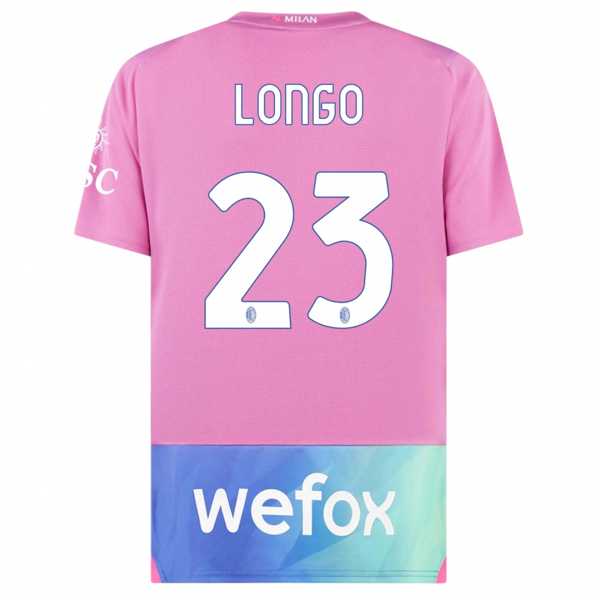 Kinder Miriam Longo #23 Pink Lila Ausweichtrikot Trikot 2023/24 T-Shirt