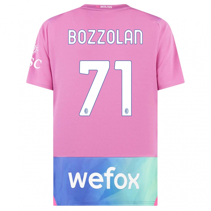 Kinder Andrea Bozzolan #71 Pink Lila Ausweichtrikot Trikot 2023/24 T-Shirt