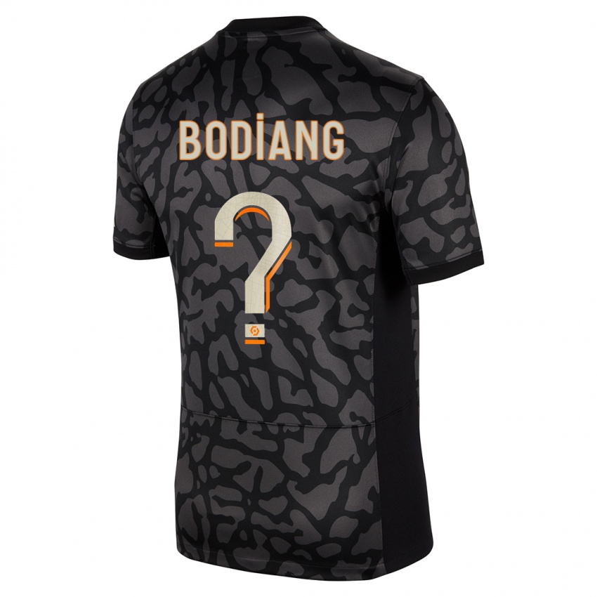 Kinder Moutanabi Bodiang #0 Schwarz Ausweichtrikot Trikot 2023/24 T-Shirt