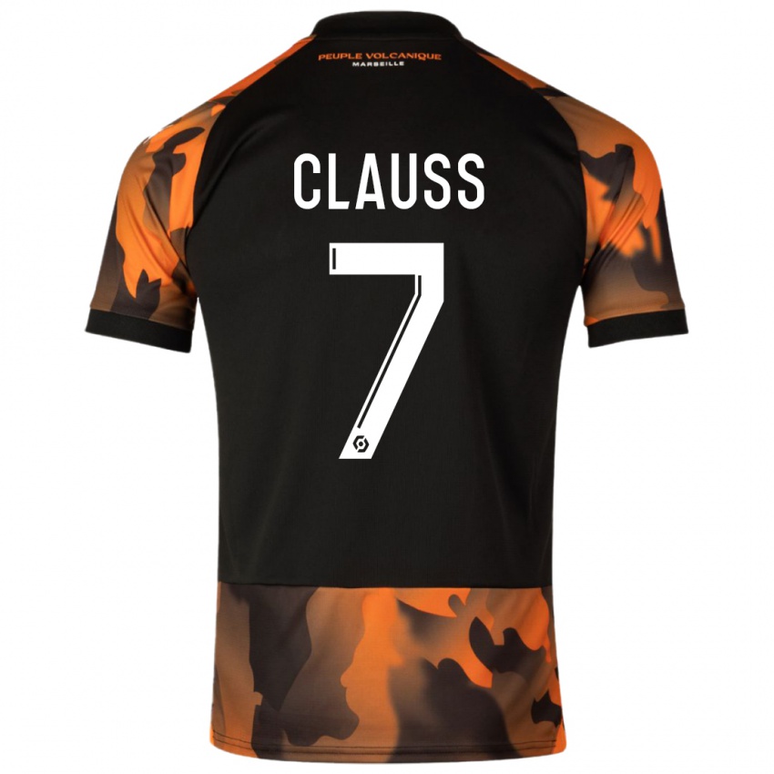 Kinder Jonathan Clauss #7 Schwarzorange Ausweichtrikot Trikot 2023/24 T-Shirt