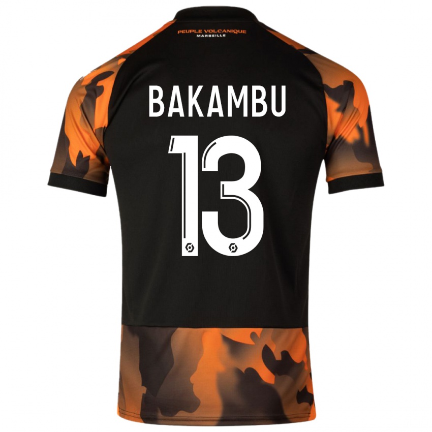 Kinder Cedric Bakambu #13 Schwarzorange Ausweichtrikot Trikot 2023/24 T-Shirt