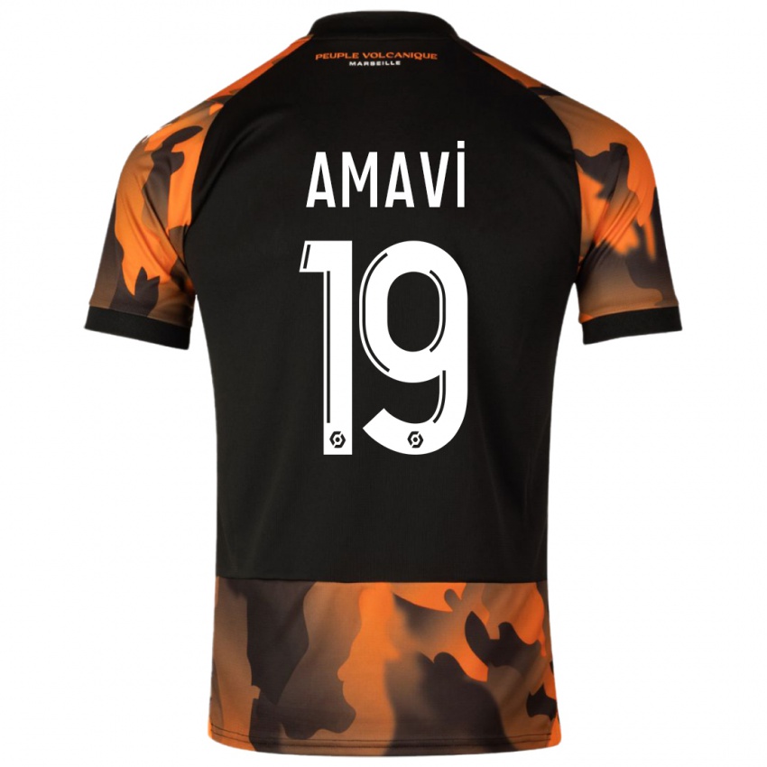 Kinder Jordan Amavi #19 Schwarzorange Ausweichtrikot Trikot 2023/24 T-Shirt