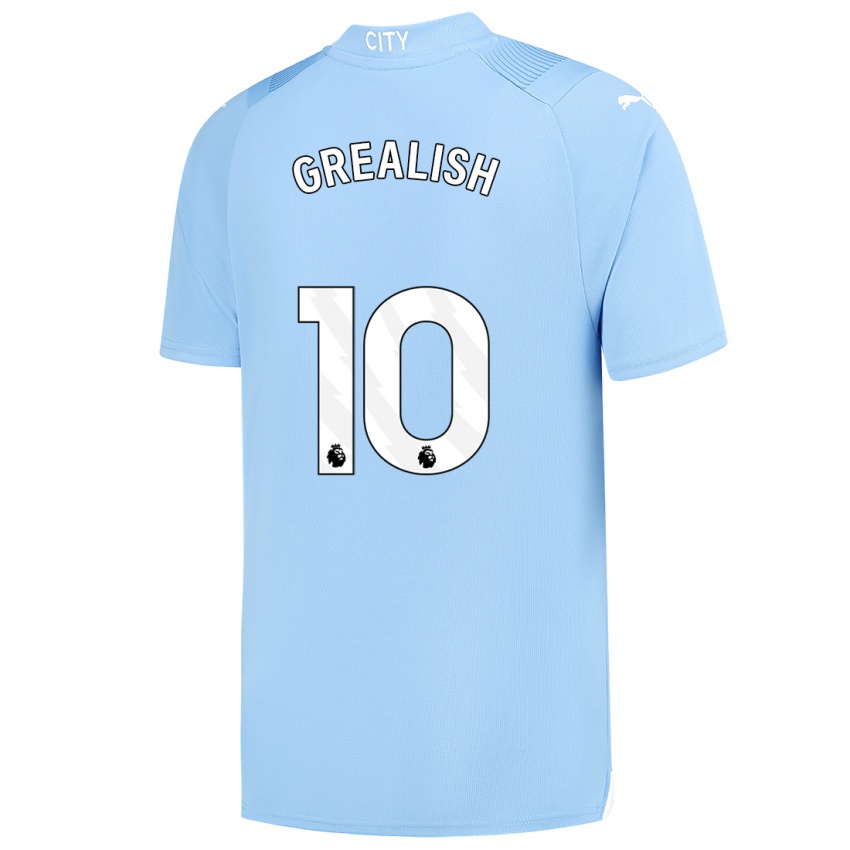 Herren Jack Grealish #10 Hellblau Heimtrikot Trikot 2023/24 T-Shirt