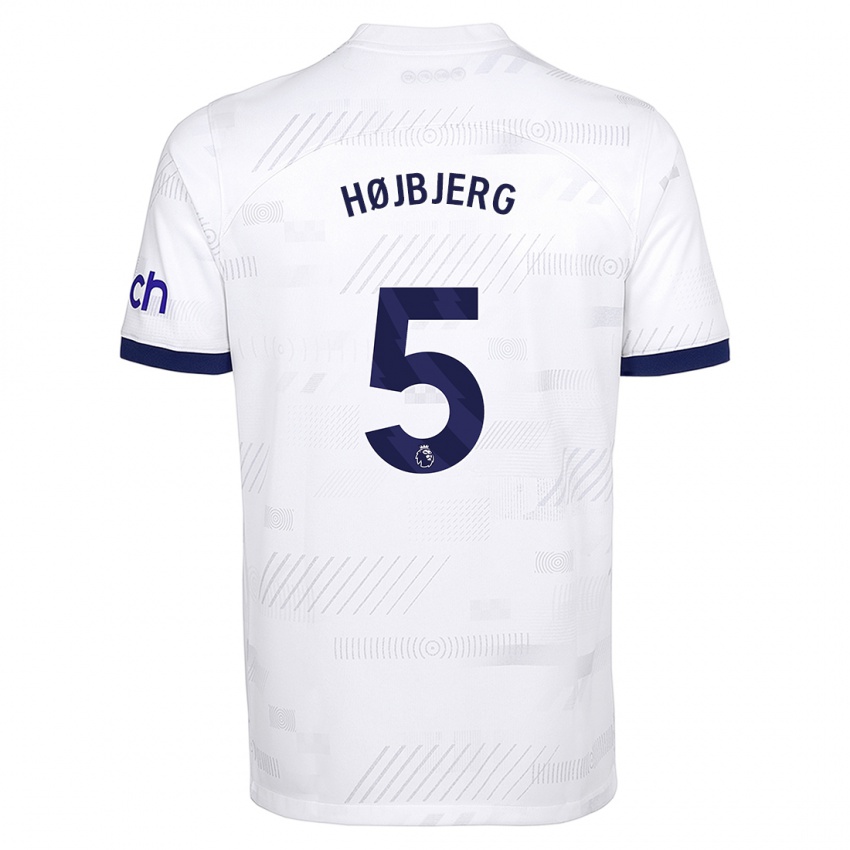 Herren Pierre Emile Hojbjerg #5 Weiß Heimtrikot Trikot 2023/24 T-Shirt