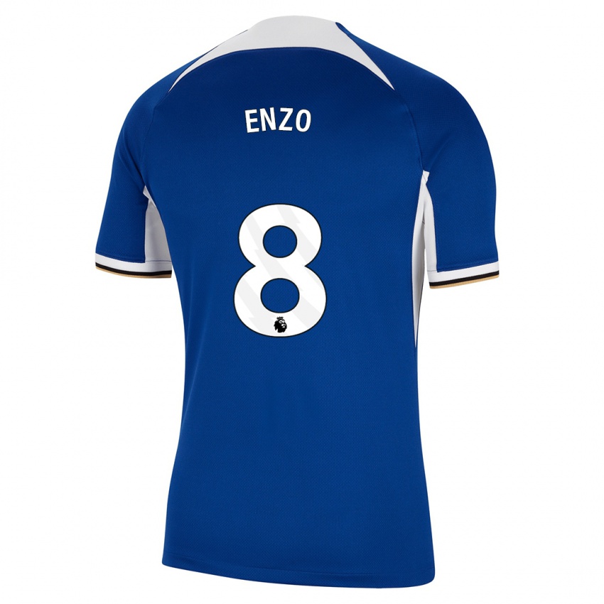 Herren Enzo Fernandez #8 Blau Heimtrikot Trikot 2023/24 T-Shirt