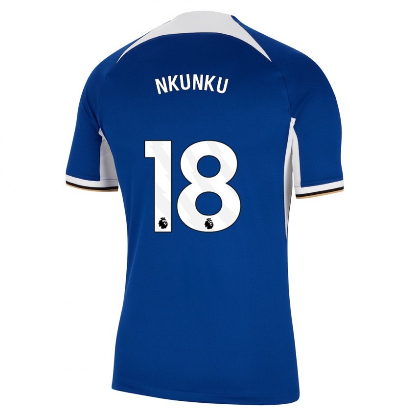Herren Christopher Nkunku #18 Blau Heimtrikot Trikot 2023/24 T-Shirt