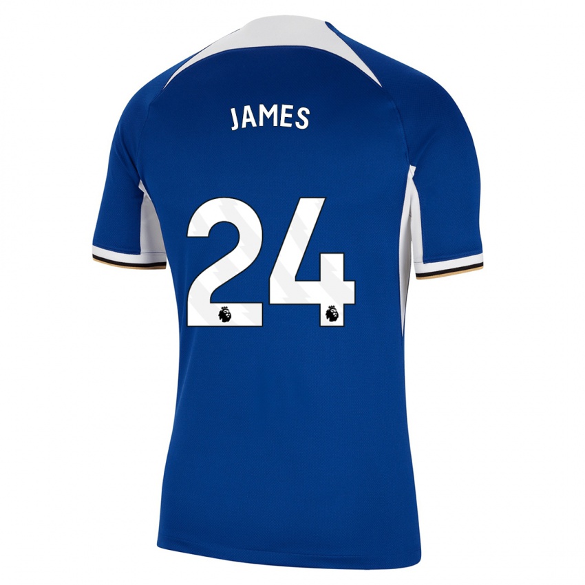 Herren Reece James #24 Blau Heimtrikot Trikot 2023/24 T-Shirt