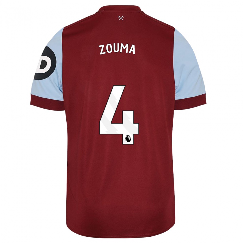 Herren Kurt Zouma #4 Kastanienbraun Heimtrikot Trikot 2023/24 T-Shirt