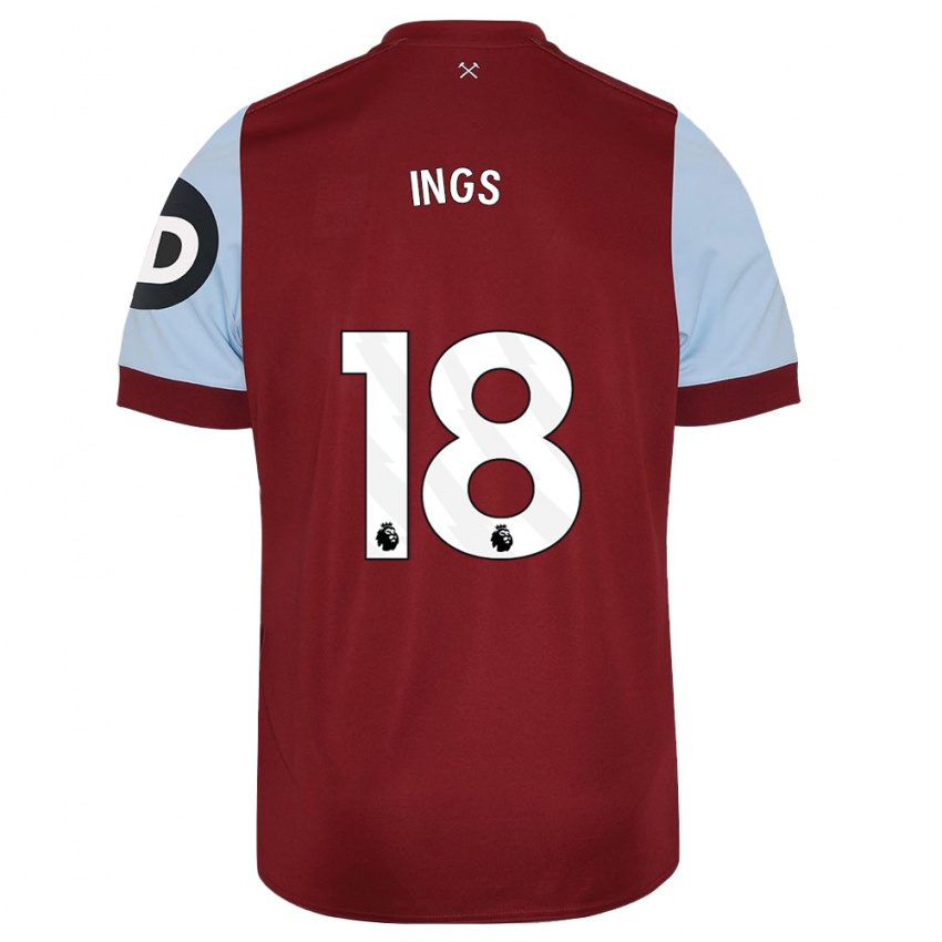 Herren Danny Ings #18 Kastanienbraun Heimtrikot Trikot 2023/24 T-Shirt