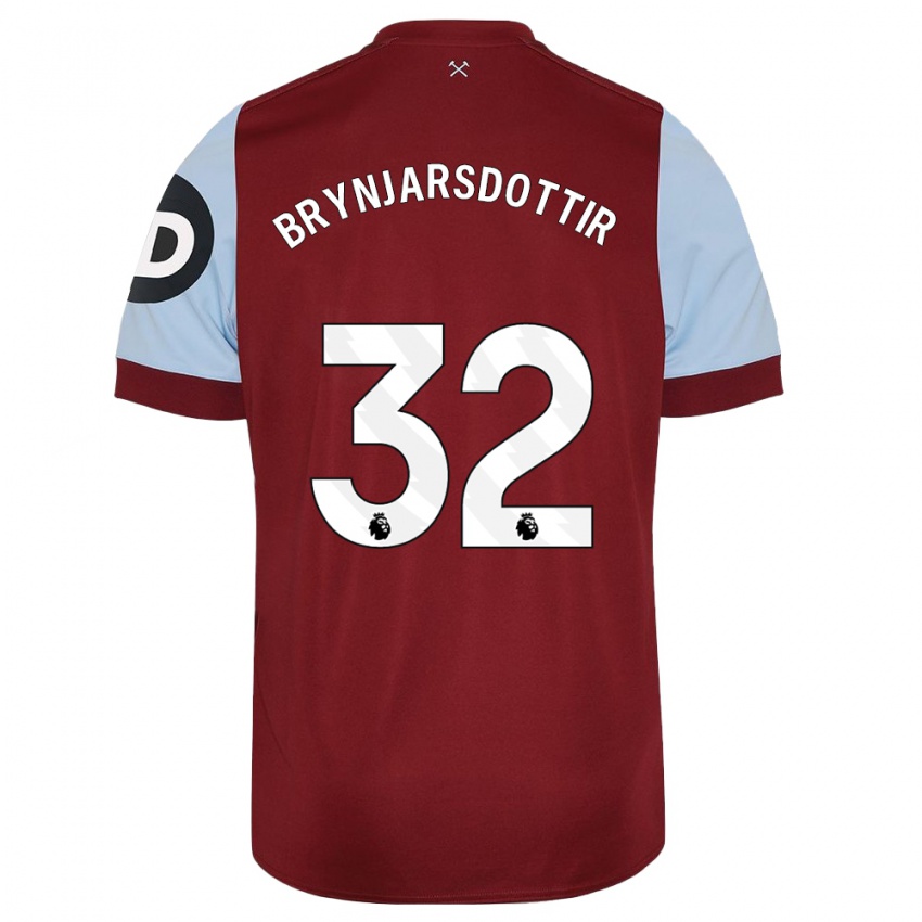 Herren Dagny Brynjarsdottir #32 Kastanienbraun Heimtrikot Trikot 2023/24 T-Shirt