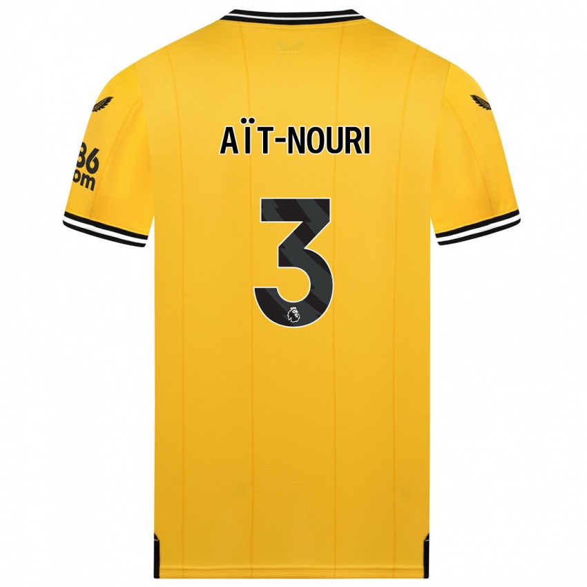 Herren Rayan Ait-Nouri #3 Gelb Heimtrikot Trikot 2023/24 T-Shirt