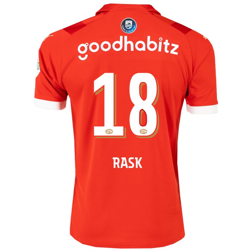 Herren Caroline Rask #18 Rot Heimtrikot Trikot 2023/24 T-Shirt