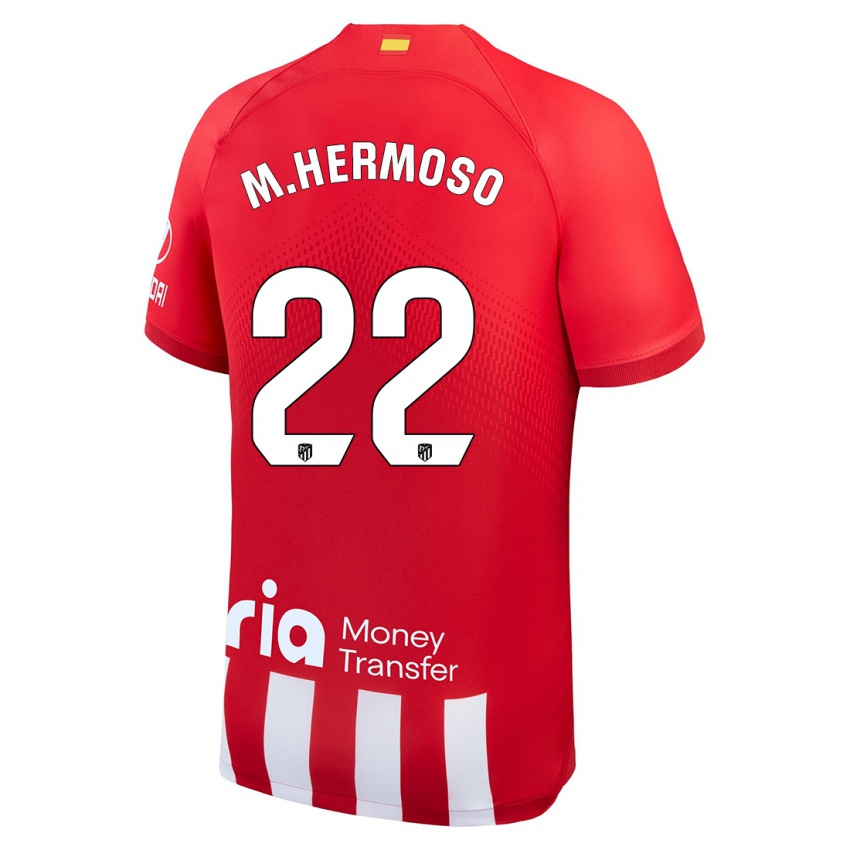 Herren Mario Hermoso #22 Rot-Weiss Heimtrikot Trikot 2023/24 T-Shirt
