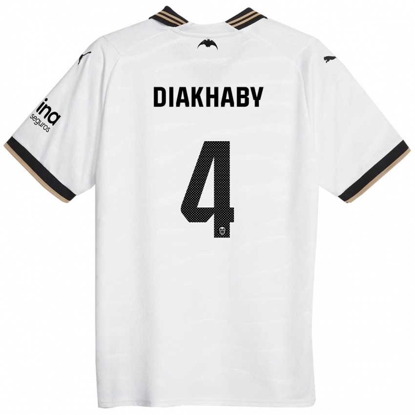 Herren Mouctar Diakhaby #4 Weiß Heimtrikot Trikot 2023/24 T-Shirt