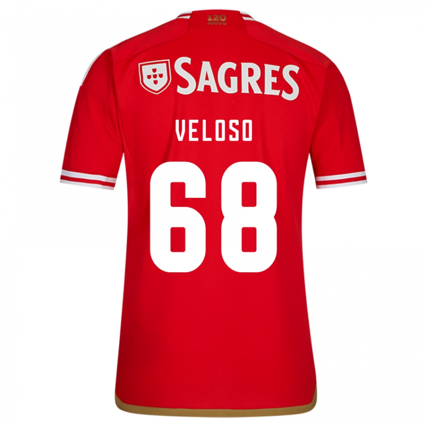 Herren João Veloso #68 Rot Heimtrikot Trikot 2023/24 T-Shirt