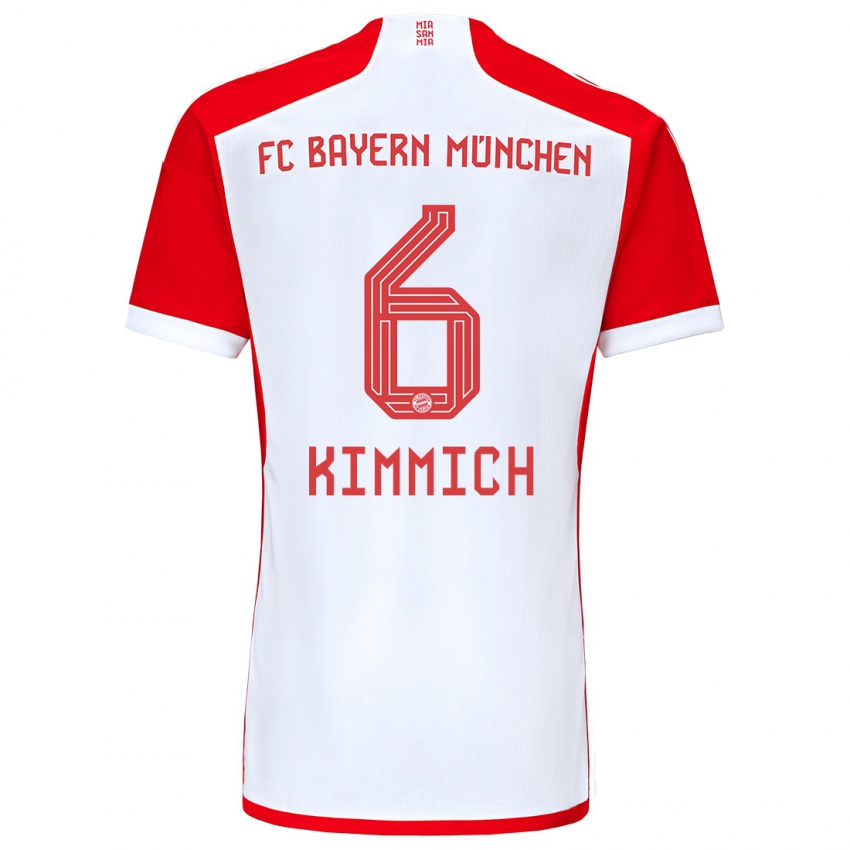 Herren Joshua Kimmich #6 Rot-Weiss Heimtrikot Trikot 2023/24 T-Shirt