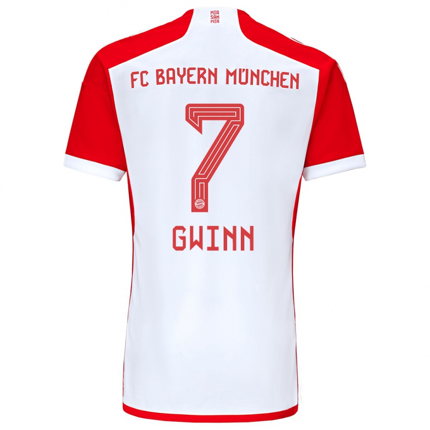 Herren Giulia Gwinn #7 Rot-Weiss Heimtrikot Trikot 2023/24 T-Shirt