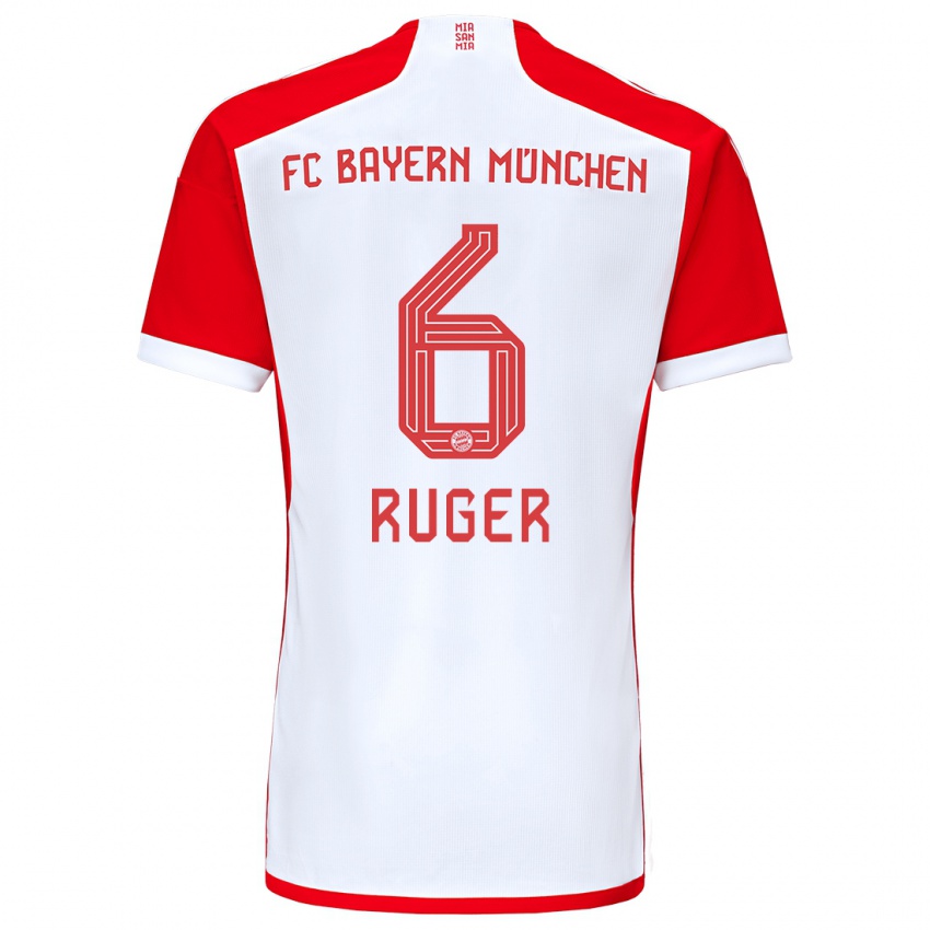 Herren Kurt Ruger #6 Rot-Weiss Heimtrikot Trikot 2023/24 T-Shirt