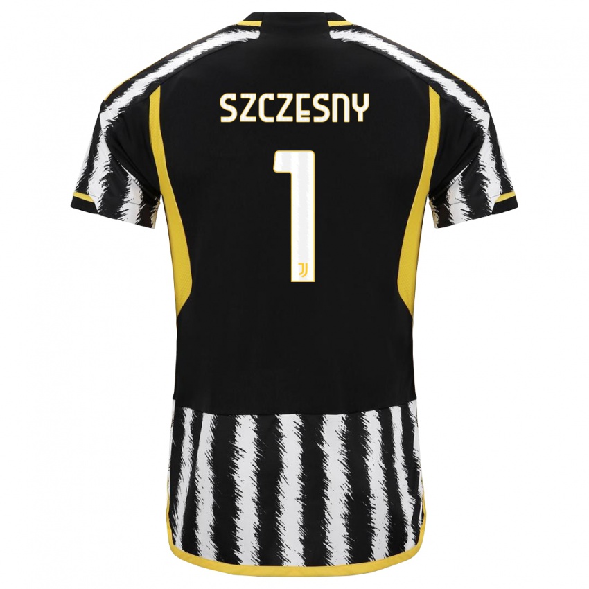 Herren Wojciech Szczesny #1 Schwarz-Weiss Heimtrikot Trikot 2023/24 T-Shirt