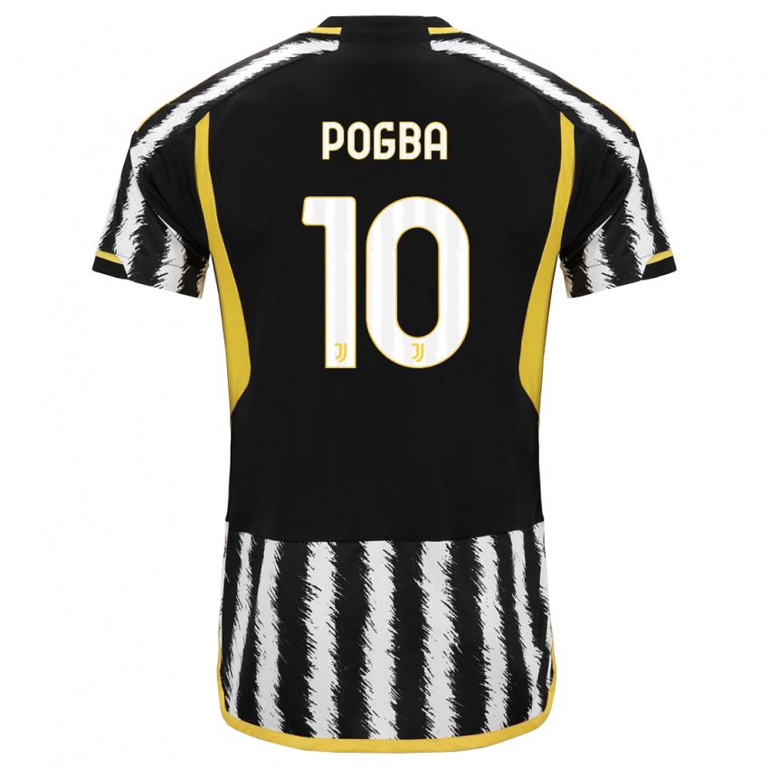 Herren Paul Pogba #10 Schwarz-Weiss Heimtrikot Trikot 2023/24 T-Shirt