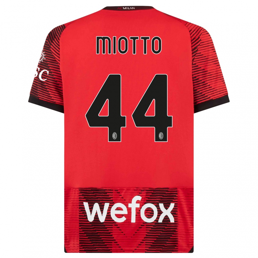 Herren Giorgia Miotto #44 Rot Schwarz Heimtrikot Trikot 2023/24 T-Shirt