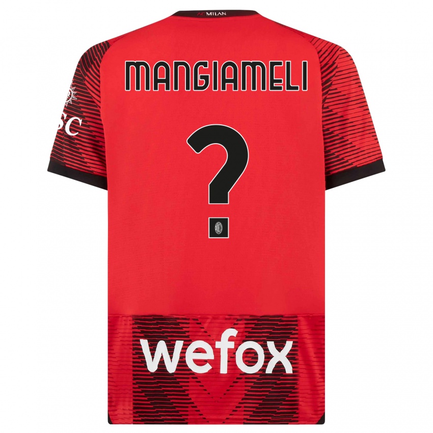 Herren Federico Mangiameli #0 Rot Schwarz Heimtrikot Trikot 2023/24 T-Shirt