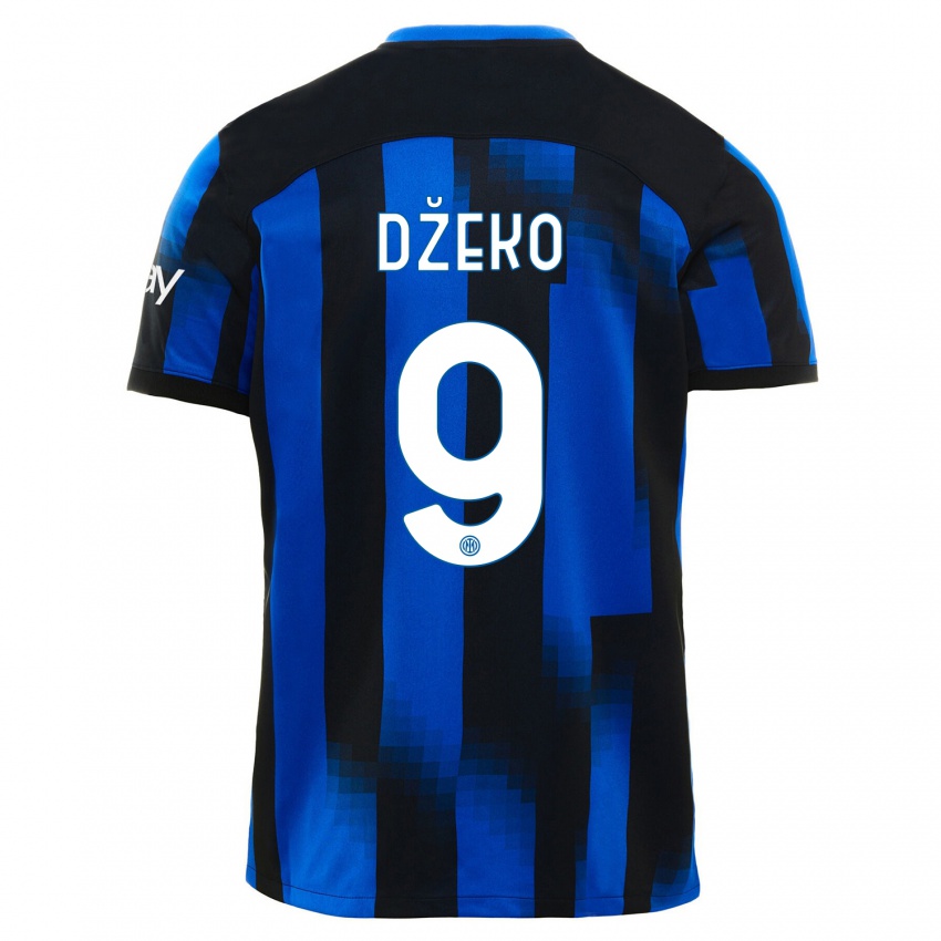 Herren Edin Dzeko #9 Schwarz Blau Heimtrikot Trikot 2023/24 T-Shirt