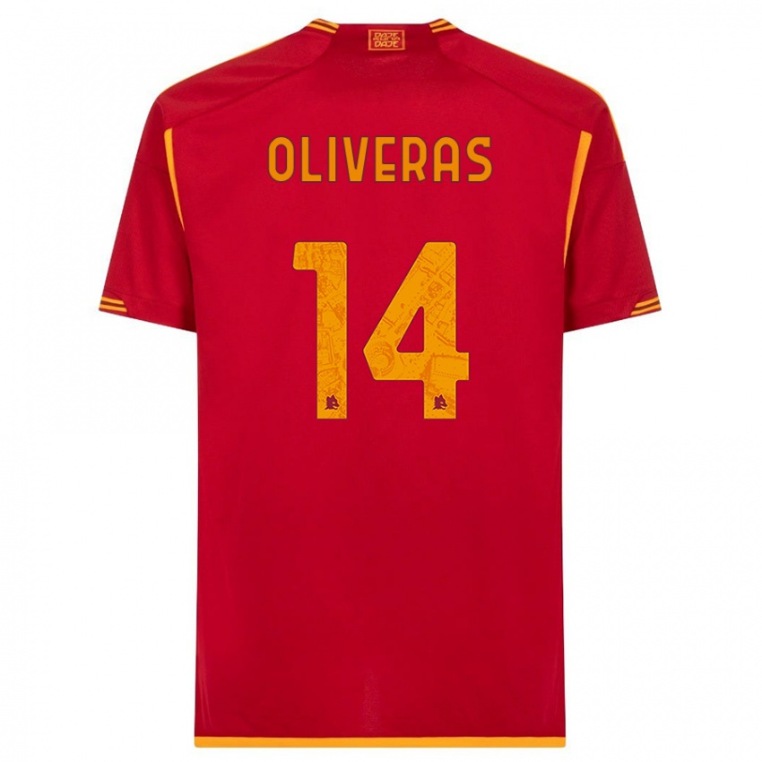 Herren Jan Oliveras #14 Rot Heimtrikot Trikot 2023/24 T-Shirt