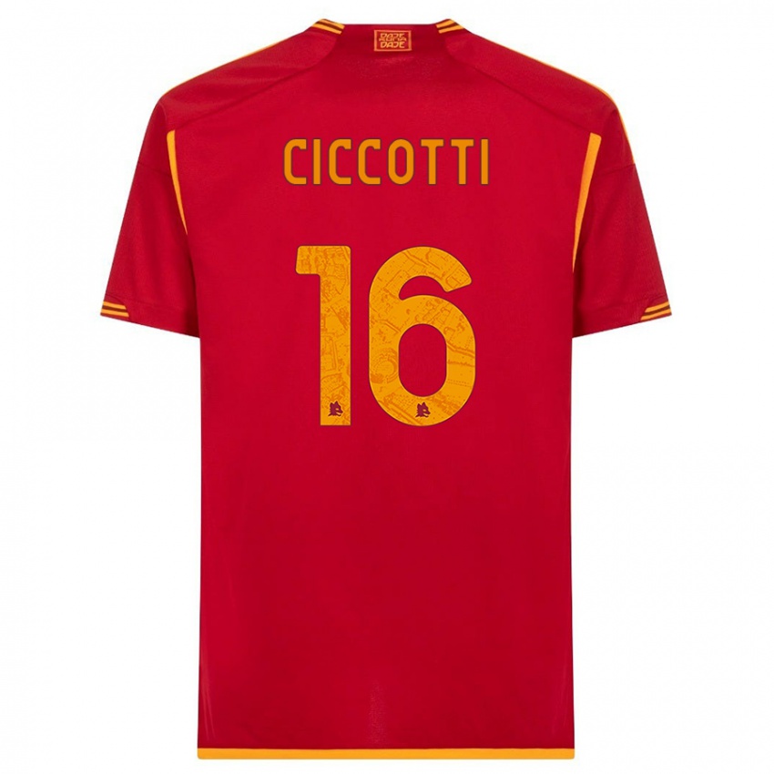 Herren Claudia Ciccotti #16 Rot Heimtrikot Trikot 2023/24 T-Shirt