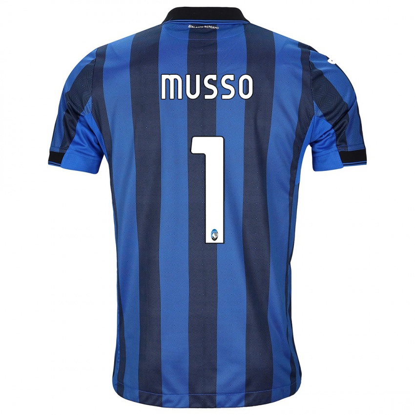 Herren Juan Musso #1 Schwarz Blau Heimtrikot Trikot 2023/24 T-Shirt