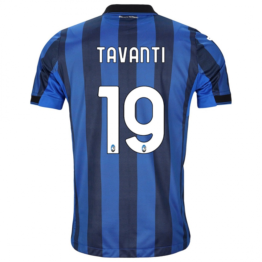 Herren Mattia Tavanti #19 Schwarz Blau Heimtrikot Trikot 2023/24 T-Shirt