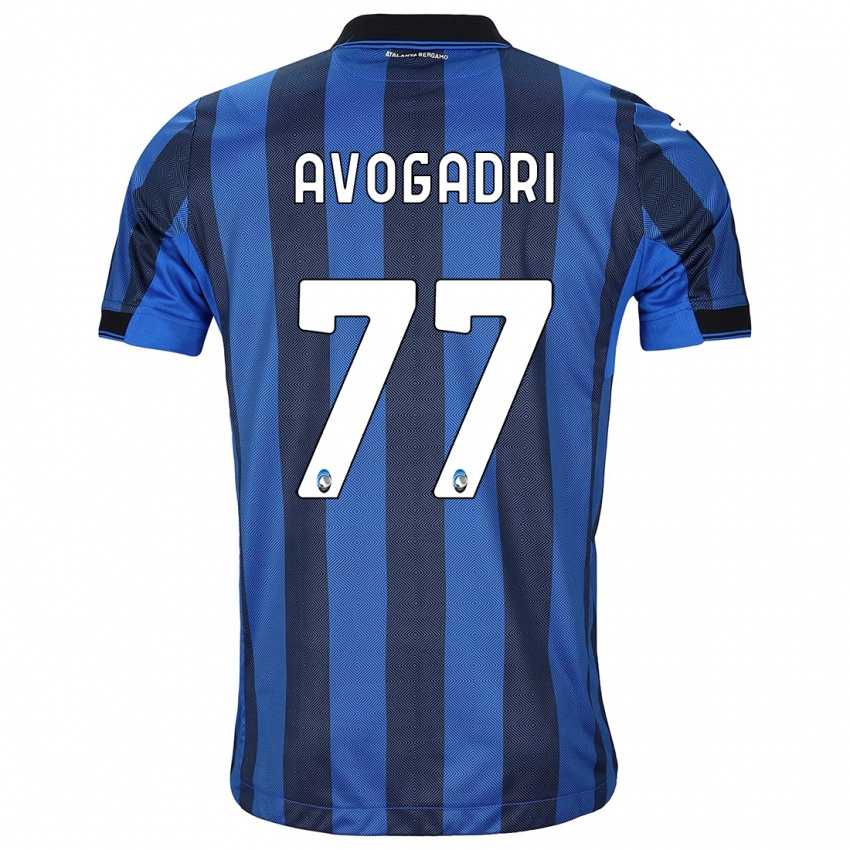 Herren Lorenzo Avogadri #77 Schwarz Blau Heimtrikot Trikot 2023/24 T-Shirt