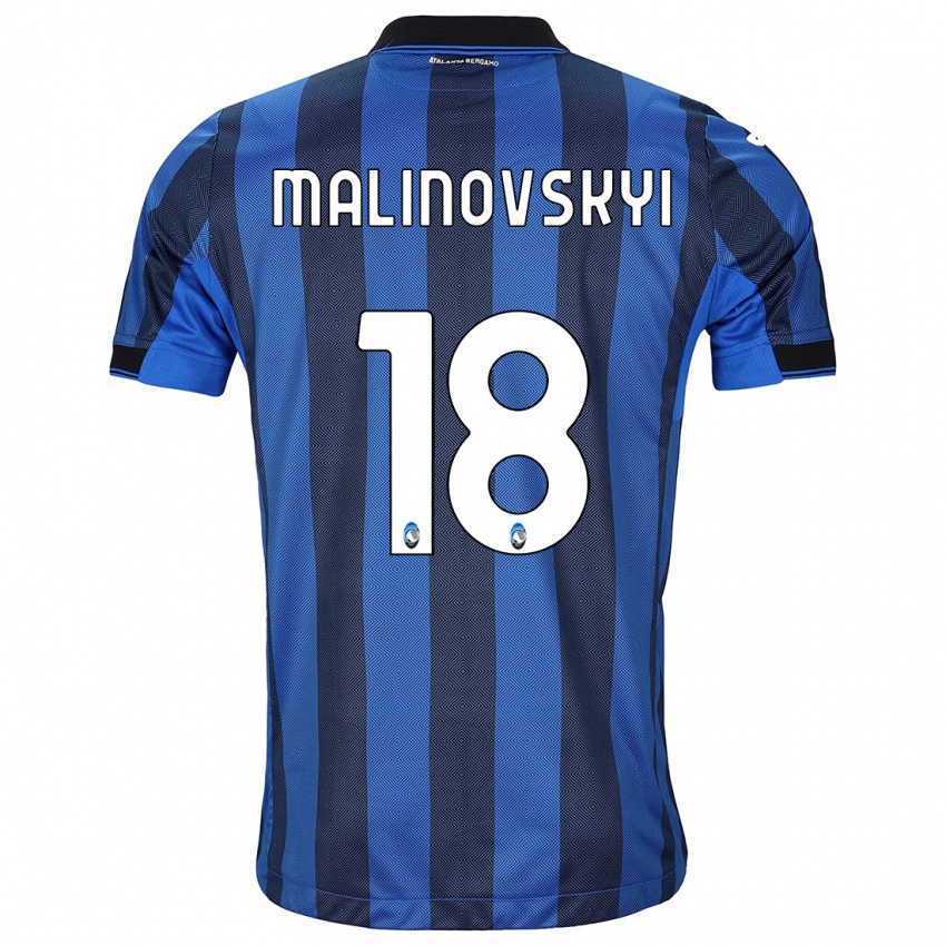 Herren Ruslan Malinovskyi #18 Schwarz Blau Heimtrikot Trikot 2023/24 T-Shirt