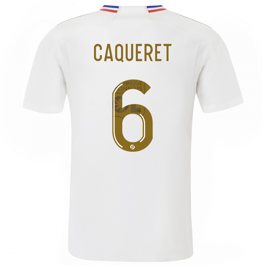 Herren Maxence Caqueret #6 Weiß Heimtrikot Trikot 2023/24 T-Shirt