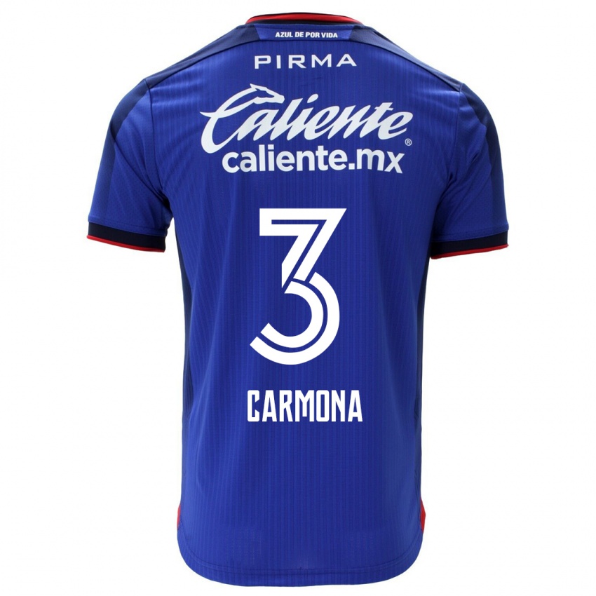 Herren Edith Carmona #3 Blau Heimtrikot Trikot 2023/24 T-Shirt