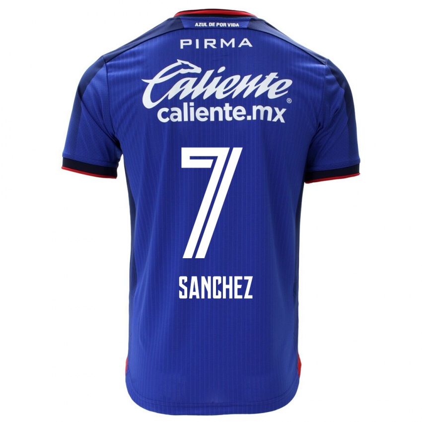 Herren Andrea Sanchez #7 Blau Heimtrikot Trikot 2023/24 T-Shirt