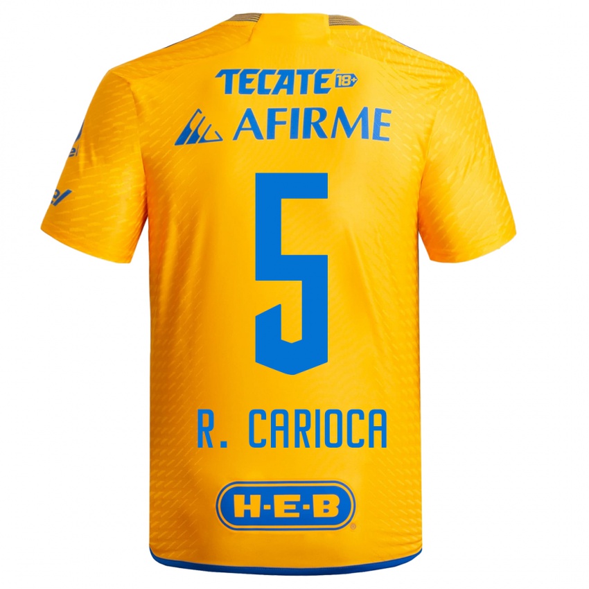 Herren Rafael Carioca #5 Gelb Heimtrikot Trikot 2023/24 T-Shirt
