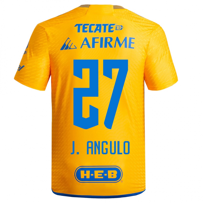 Herren Jesus Angulo #27 Gelb Heimtrikot Trikot 2023/24 T-Shirt