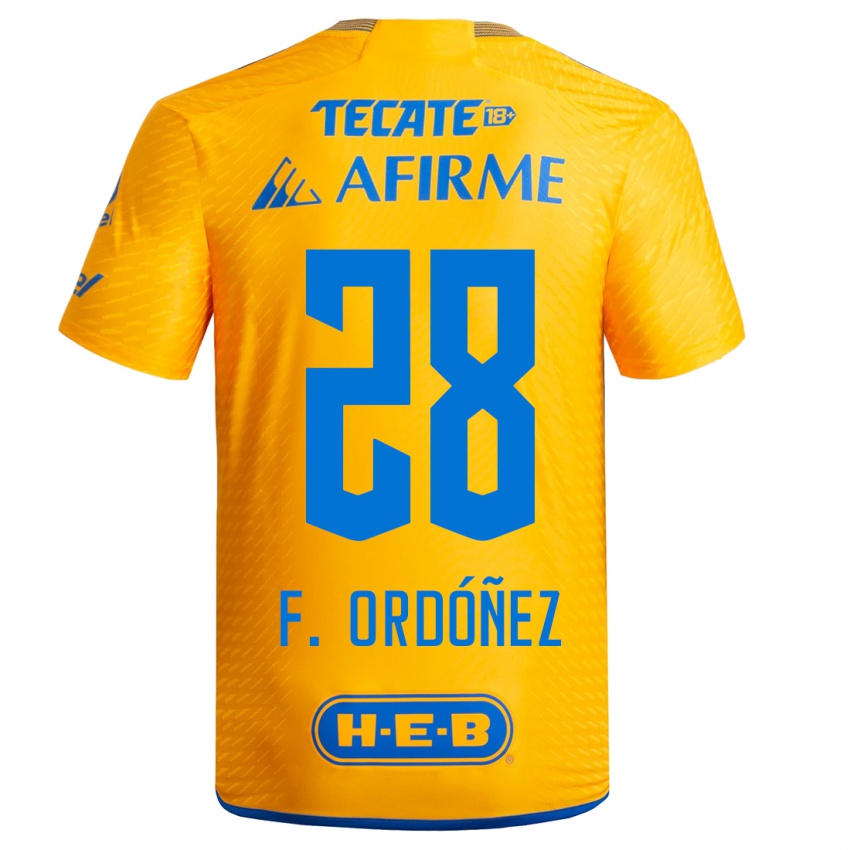 Herren Fernando Ordóñez #28 Gelb Heimtrikot Trikot 2023/24 T-Shirt