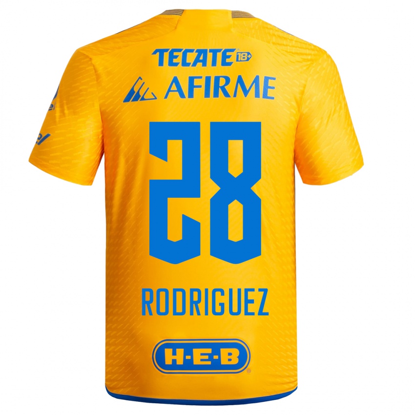 Herren Luis Rodriguez #28 Gelb Heimtrikot Trikot 2023/24 T-Shirt