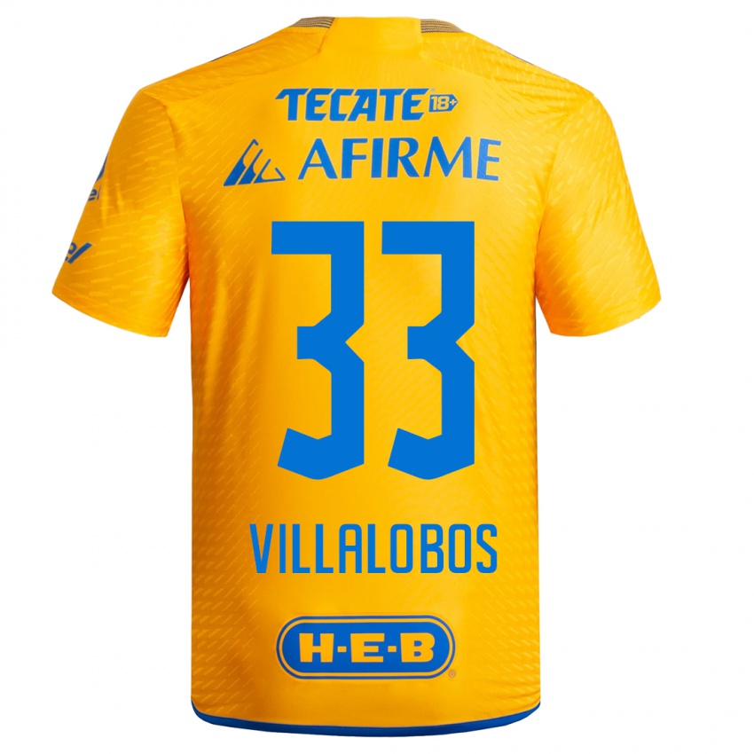 Herren Vania Villalobos #33 Gelb Heimtrikot Trikot 2023/24 T-Shirt